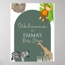 Safari Themed Welcome Sign Poster