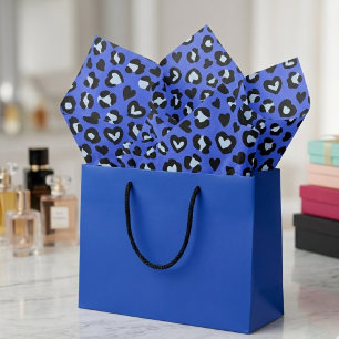 Safari-Tier Blau Leopard Chic Print Muster Seidenpapier