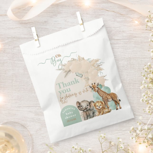 Safari Tier Boho Oh Boy Baby Dusche Geschenktütchen (Ausgeschnitten)