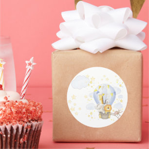 Safari-Tier-Heißluftballon-Aufkleber Runder Aufkleber