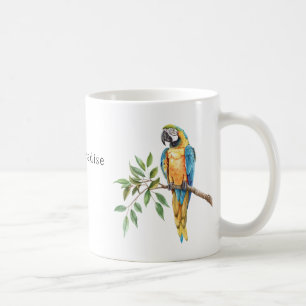 Safari-Tier Vogel Blau Gelb Papagei Kaffeetasse