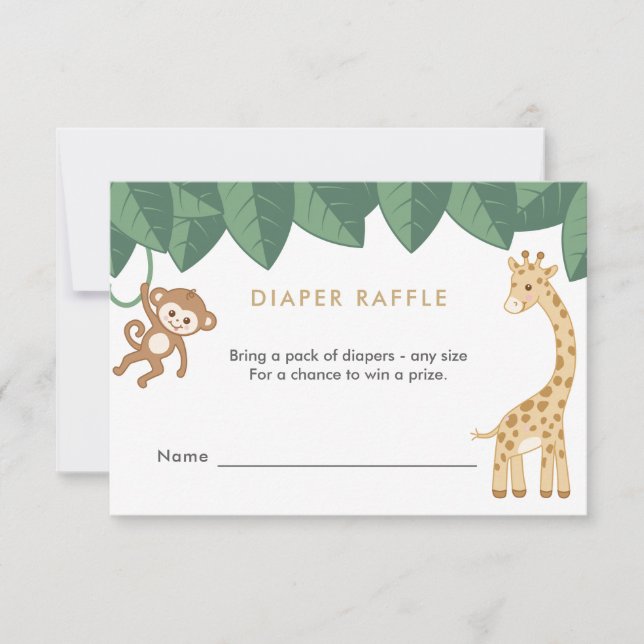 Safari-Tier-Windelkreuz-Karte RSVP Karte (Vorderseite)