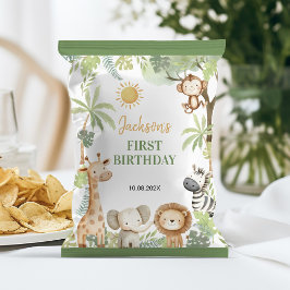 Safari Tiere 1 Geburtstag Chip Bag Wrapper Flyer