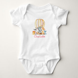 Safari Tiere Aquarell Rosa Luftballon Baby Strampler