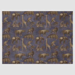 Safari-Tiere auf dunklen Lila Decoupage Seidenpapier