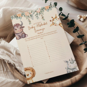 Safari-Tiere Baby-Alphabet Baby-Party
