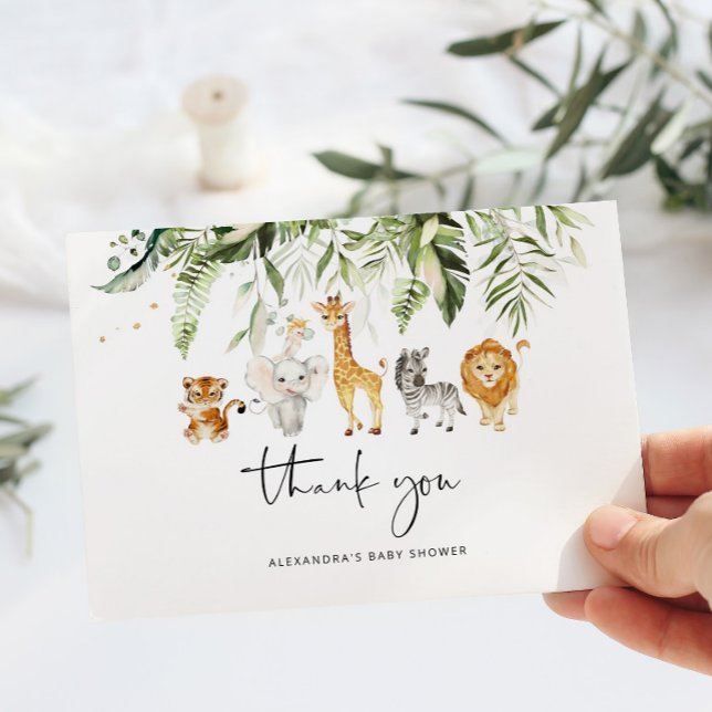 Safari Tiere Baby Dusche danke Karte (Von Creator hochgeladen)