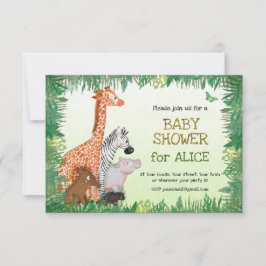 Safari-Tiere Baby-Dusche einladen (klein) Einladung