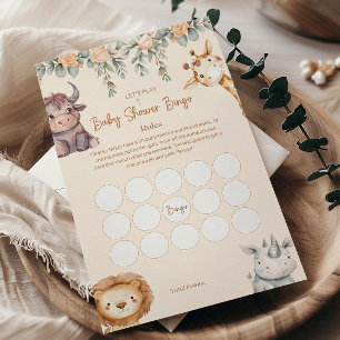 Safari-Tiere Baby Shower Bingo