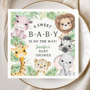 Safari-Tiere Baby Shower Geschlechtsneutraler Dsch Serviette