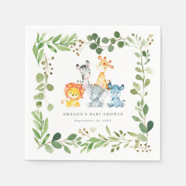 Safari-Tiere-Baby-Shower-Party-Papier-Servietten Serviette