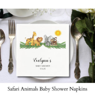 Safari-Tiere Baby Shower Serviette