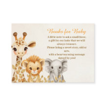 Safari-Tiere Bücher für Baby-Beilegerkarte