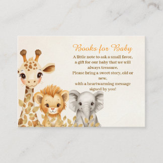 Safari-Tiere Bücher für Baby-Beilegerkarte Begleitkarte