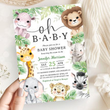 Safari-Tiere Dschungel-Baby-Party Oh Baby