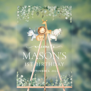 Safari Tiere, Dschungel, Wild One, Geburtstag Will Acrylschild