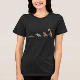 Safari-Tiere (Elefant, Giraffe, Krokodil & Nashorn Tri-Blend Shirt