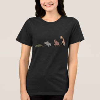 Safari-Tiere (Elefant, Giraffe, Krokodil & Nashorn Tri-Blend Shirt