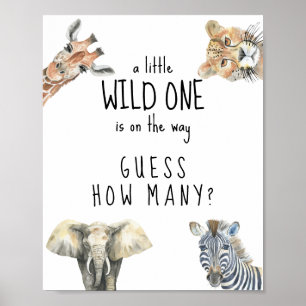 Safari-Tiere - Errate wie viele Spiel Poster