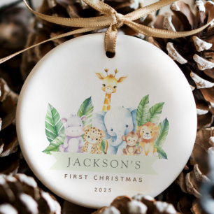 Safari Tiere Erste Weihnachten Keramik Ornament