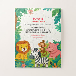 Safari Tiere Geburtstag Einladung Jungle Geschenk