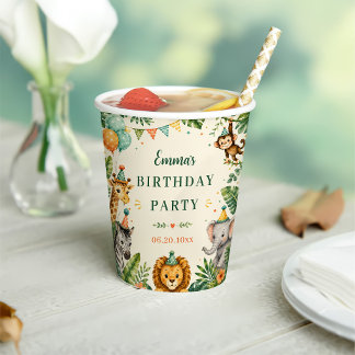Safari-Tiere Geburtstag Pappbecher