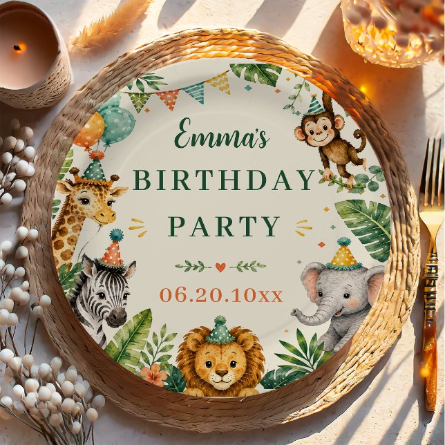 Safari-Tiere Geburtstag Pappteller (Von Creator hochgeladen)