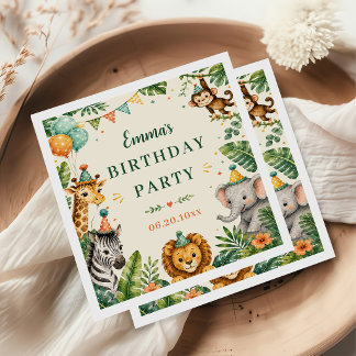 Safari-Tiere Geburtstag Serviette