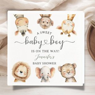 Safari-Tiere Junge Baby-Party Tropischer Dschungel Serviette