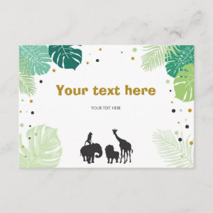 Safari Tiere Jungle Zoo Einlegen Karte Geburtstag