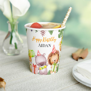 Safari-Tiere Kinderparty Pappbecher
