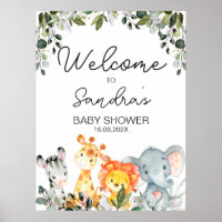 Safari Tiere mit Löwenbaby-Dusche Begrüßungszeiche