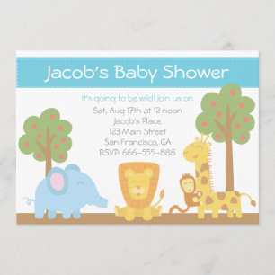 Safari-Tiere Thema Baby Shower Einladung