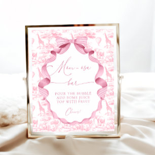 Safari-Tiere Toile de Jo Baby Shower Mom-osa Bar Poster