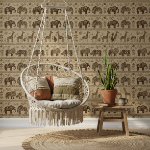 Safari-Tiere Tribal-Druck ID1240 Tapete