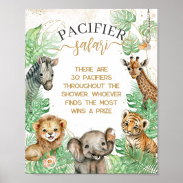 Safari-Tiere Tropische Dusche Schnuller Jagdwild Poster