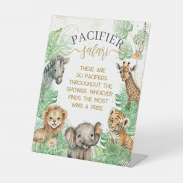 Safari-Tiere Tropische Dusche Schnuller Jagdwild Sockelschild
