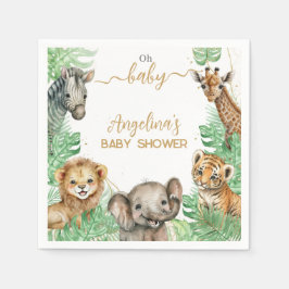 Safari-Tiere Tropische Vegetation Kinderdusche Serviette