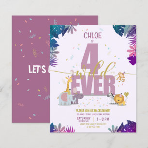 Safari Tiere Vier Wild Girl Budget Geburtstag