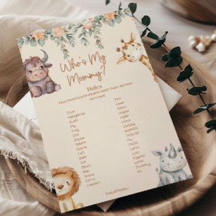 Safari-Tiere, Wer ist meine Mummy Baby-Party