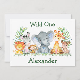 Safari-Tiere Wild 1. Geburtstag Einladung