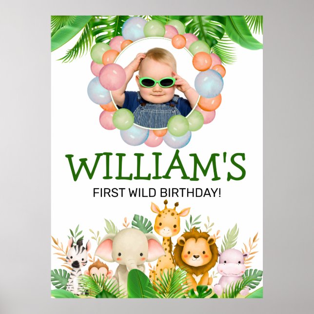 Safari TIERE Wild Ein Geburtstag FOTO Poster (Vorne)
