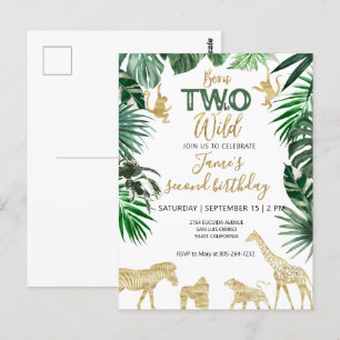 Safari-Tiere Wild One 1. Geburtstag  Postkarte