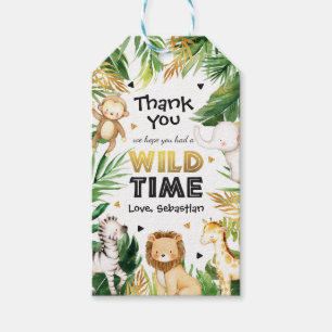 Safari Tiere Young Wild and Three Gastgeschenk Geschenkanhänger