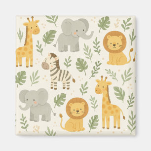 Safari-Tierkinderzimmer-Druck Magnet