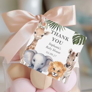 Safari Tropical Animals Baby Boy Dusche Gefallen Geschenkanhänger