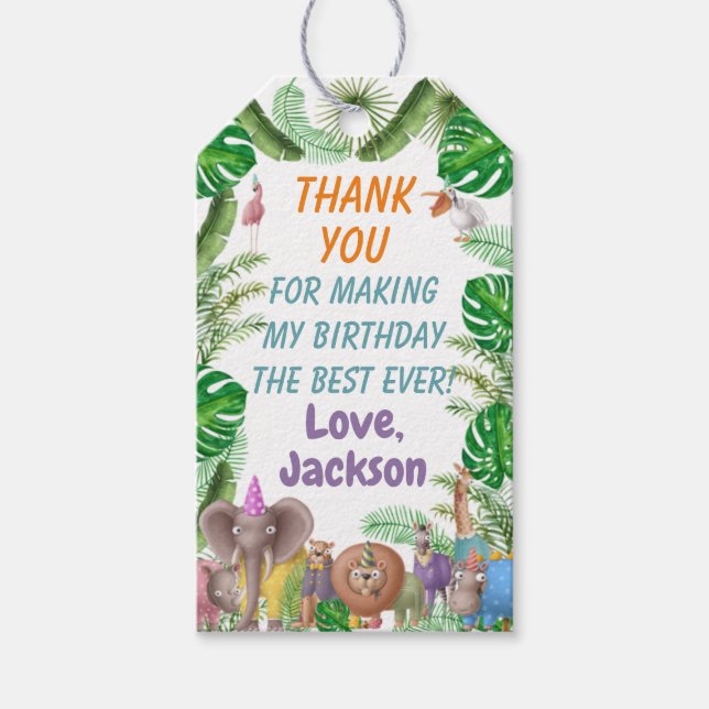 Safari Tropical Gift Tags Geschenkanhänger (Vorderseite)