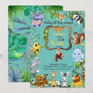Safari Tropical zum Geburtstag Einladung