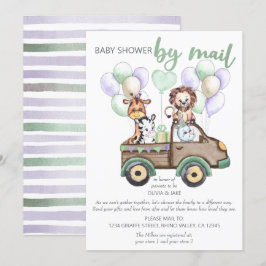 Safari Truck und Niedlicher Tiere Kinderdusche per Einladung
