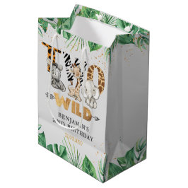 Safari Two Wild Birthday Party Medium Geschenktasc Mittlere Geschenktüte